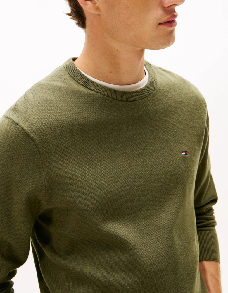 Essential Cotton Crew Neck Mens Sweatshirt - Huntsman Green