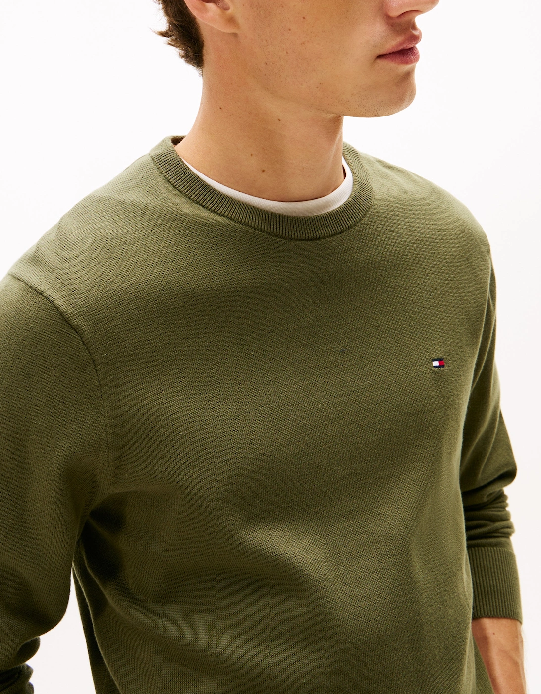 Essential Cotton Crew Neck Mens Sweatshirt - Huntsman Green