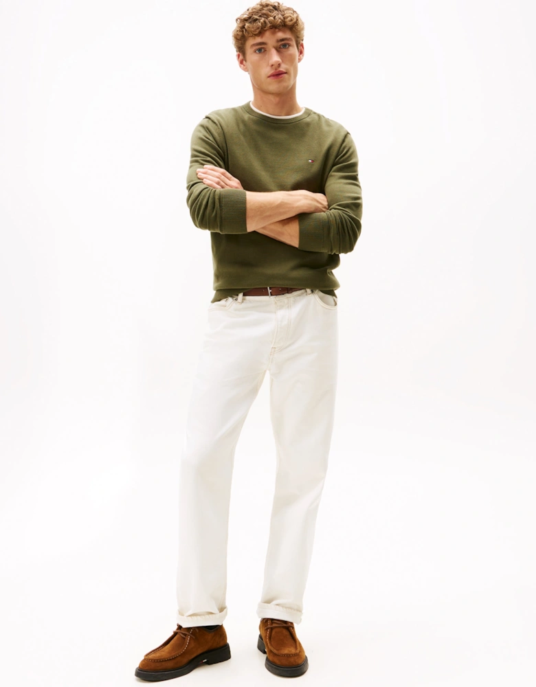 Essential Cotton Crew Neck Mens Sweatshirt - Huntsman Green
