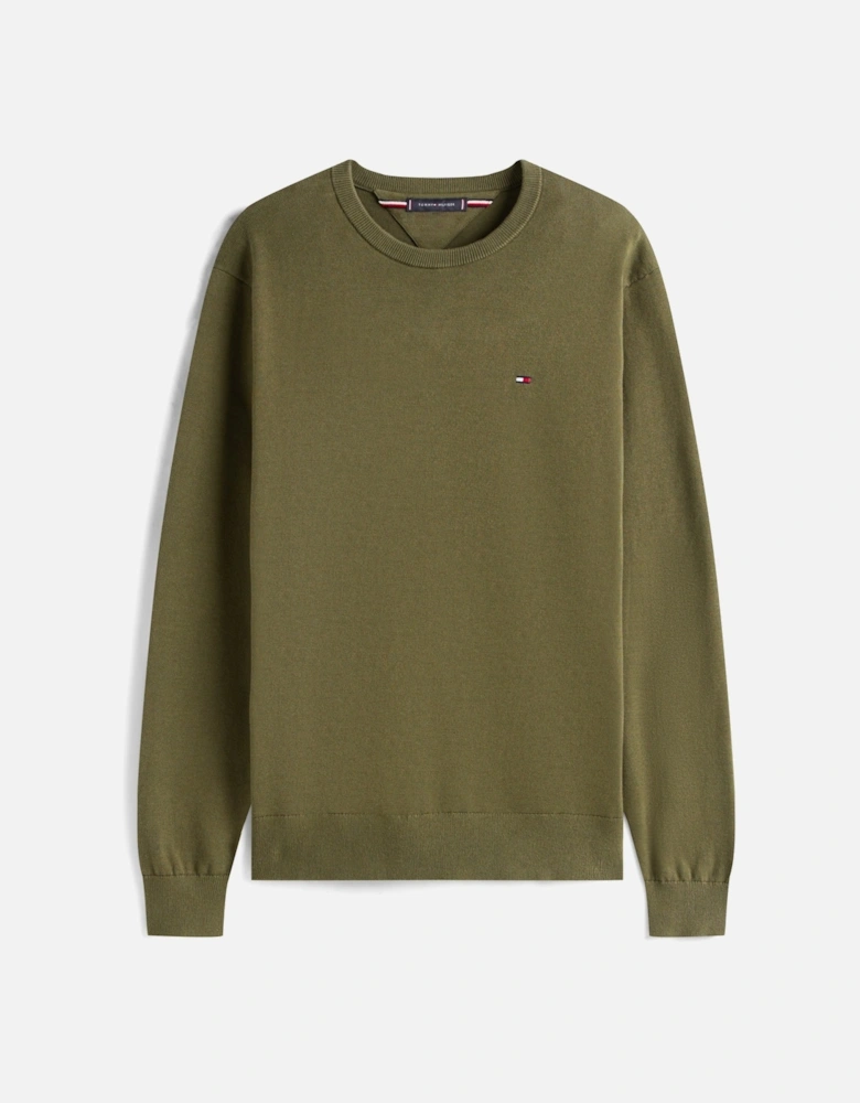 Essential Cotton Crew Neck Mens Sweatshirt - Huntsman Green