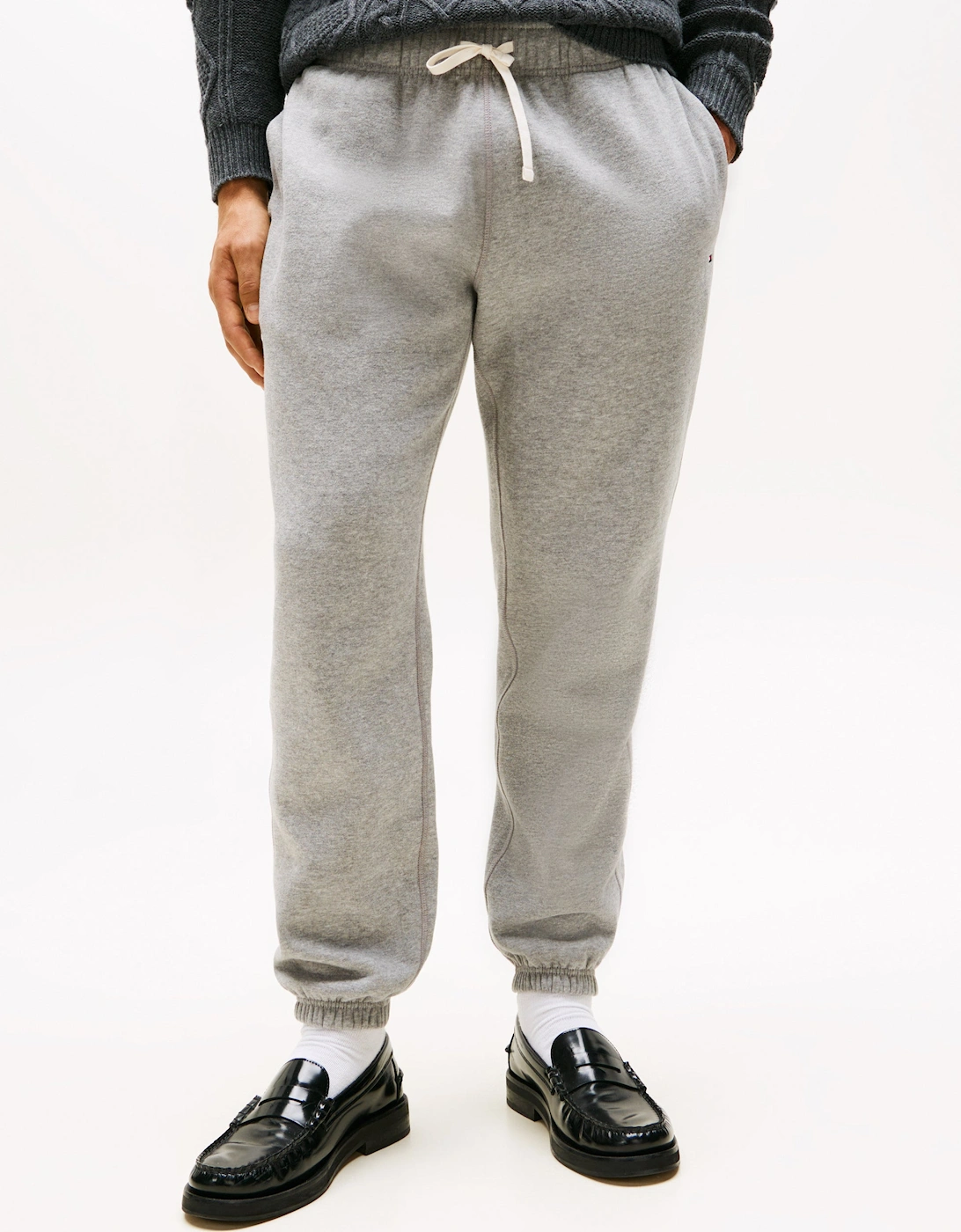 Men's Tommy Hilfiger Essential Fleece Mens Sweatpants - Medium Grey Heather - Size: 33/32/32/38/Regular