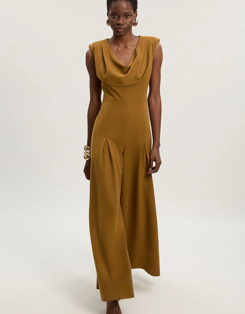 Tailored Drape Wide Leg Jumpsuit