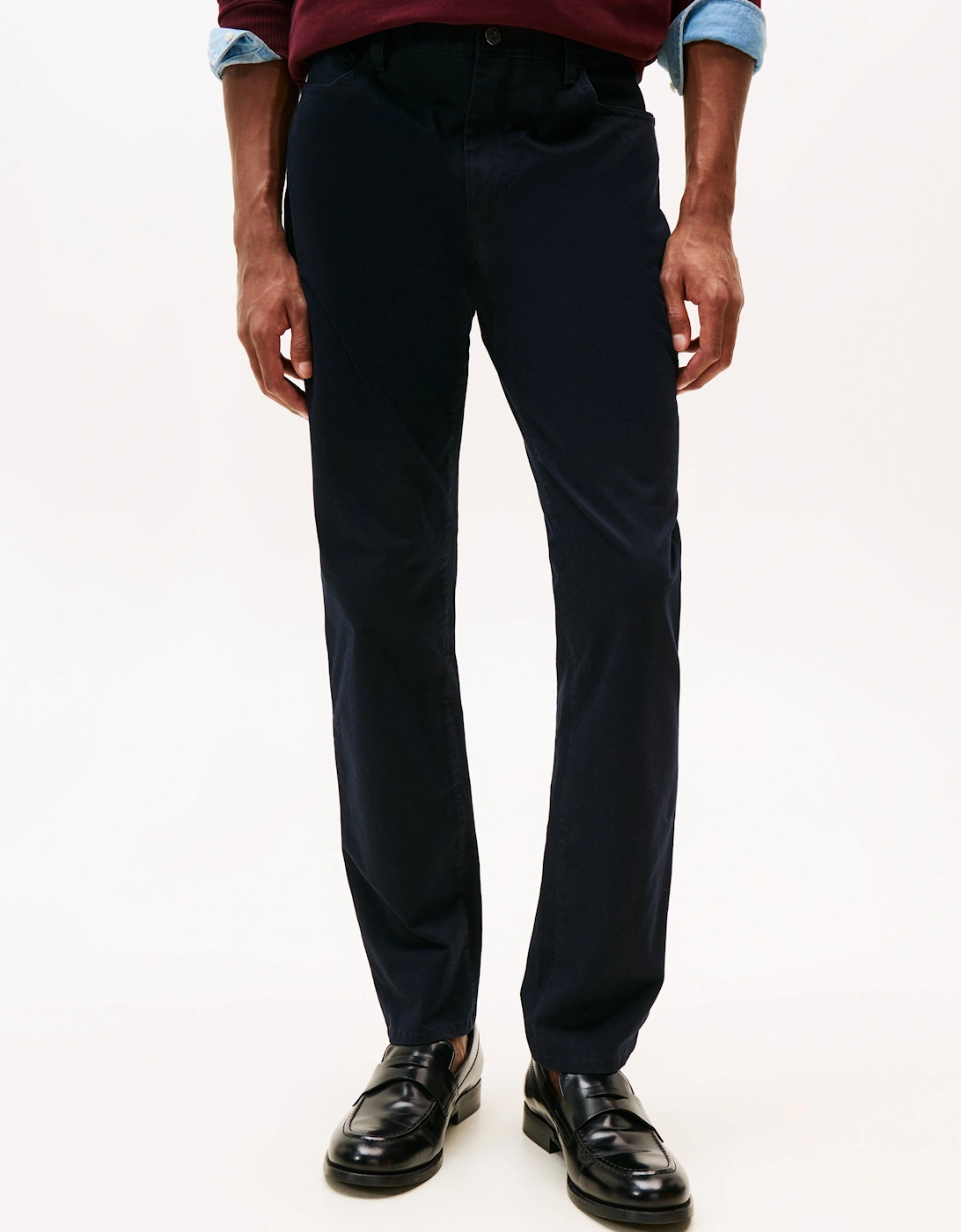 Men's Tommy Hilfiger Essential Twill Denton Mens 5 Pocket Chinos - Desert Sky - Blue/Black - Size: 36/30