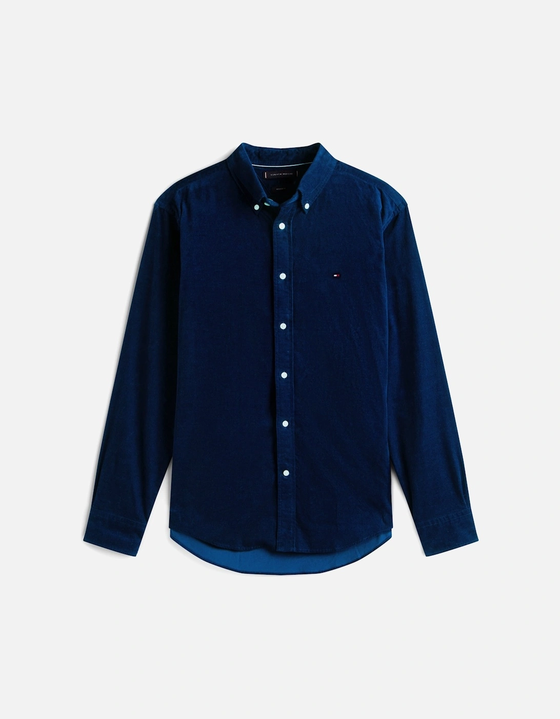 Solid Corduroy Mens Long Sleeve Shirt - Imperial Navy
