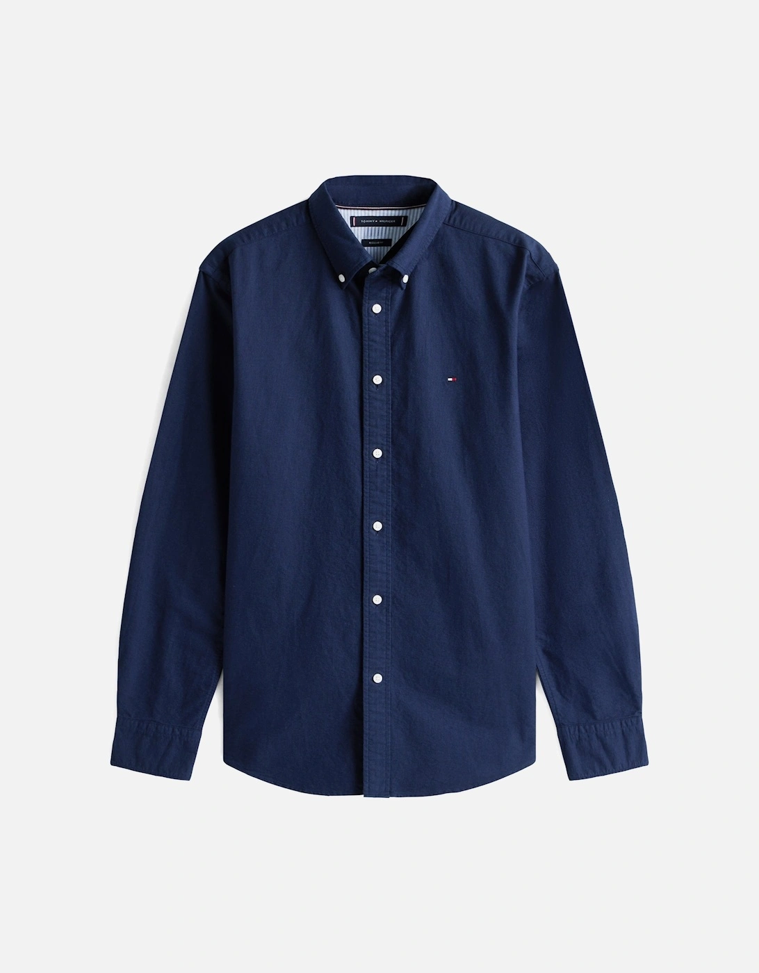 Solid Heritage Mens Long Sleeve Oxford Shirt - Preppy Navy/Desert Sky Solid