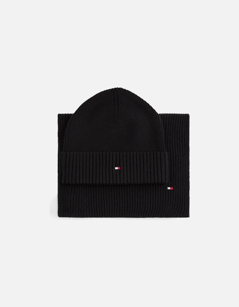 TH Flag Mens Beanie & Scarf Gift Set - Black