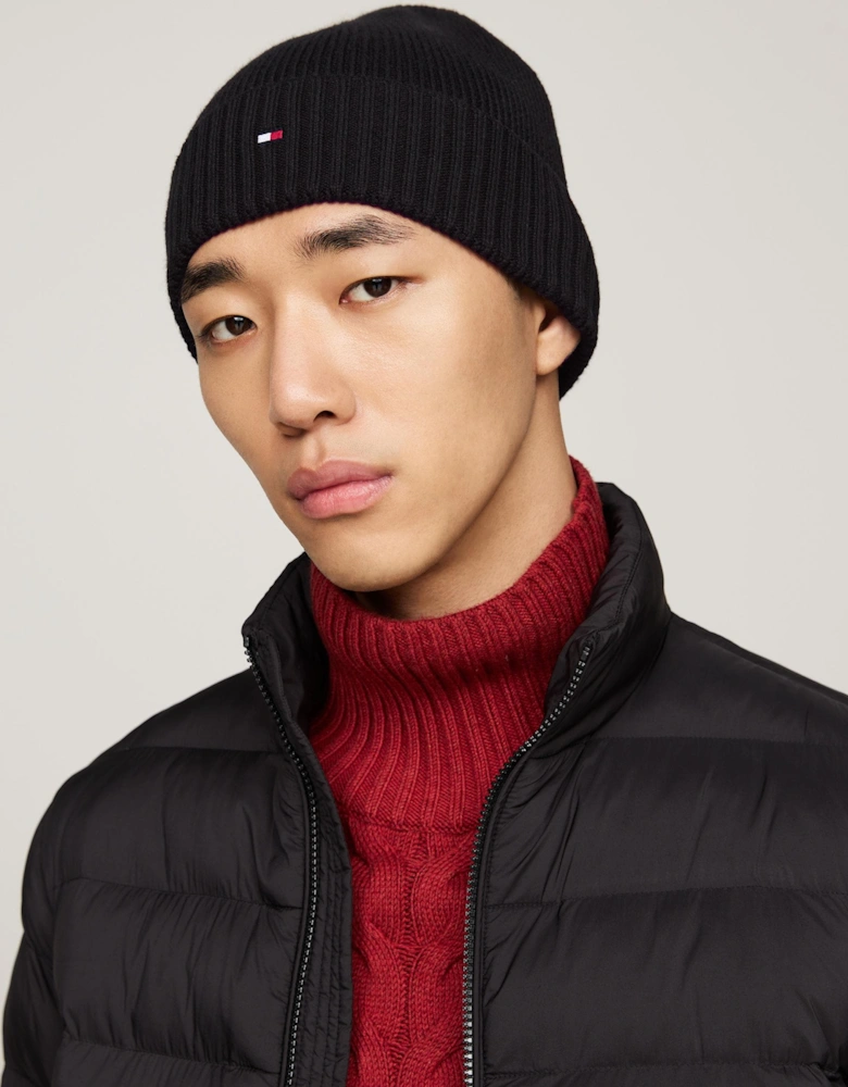 TH Flag Mens Pima Cotton Beanie - Black