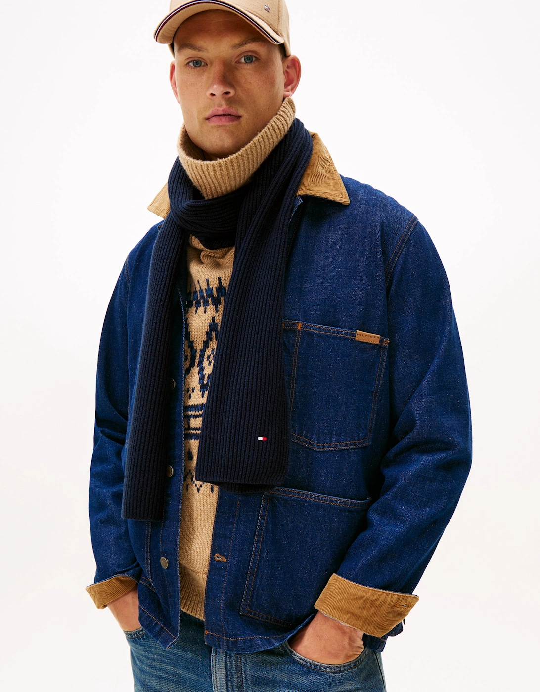 TH Flag Mens Pima Cotton Scarf - Space Blue, 5 of 4