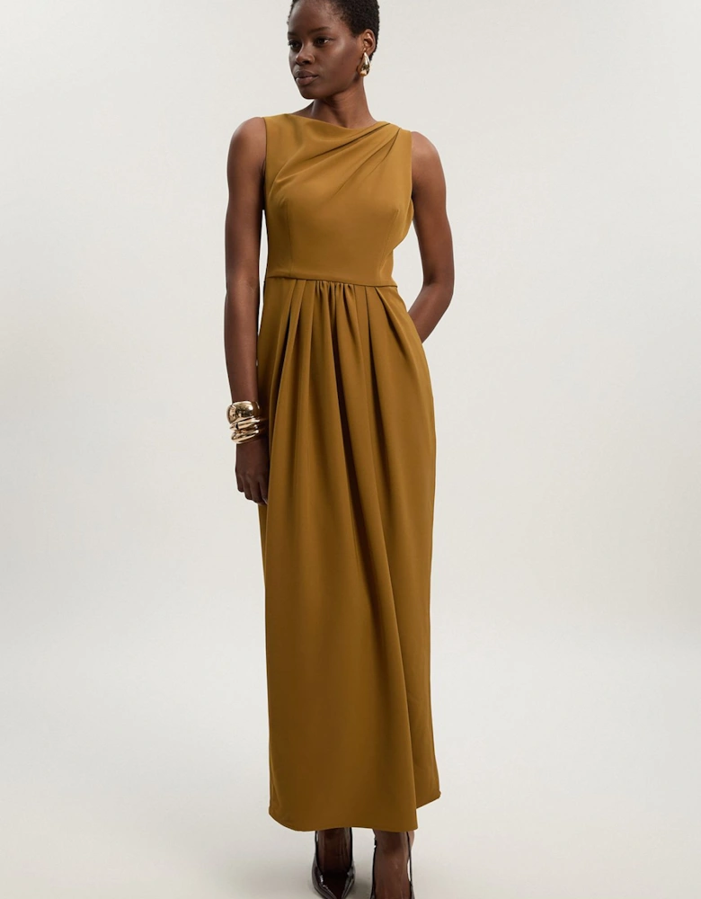 Tailored Drape Maxi Dress