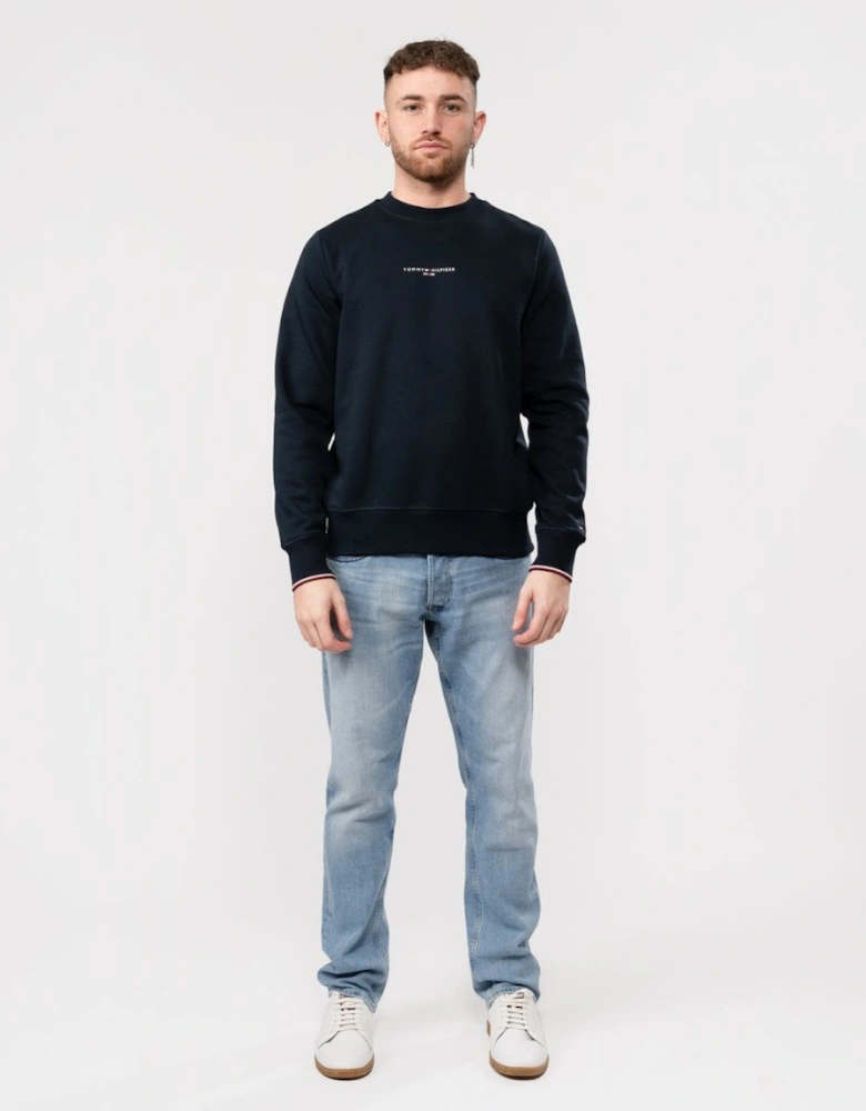 Tommy Logo Mens Tipped Sweatshirt