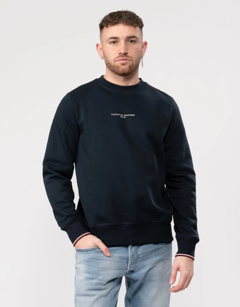 Tommy Logo Mens Tipped Sweatshirt