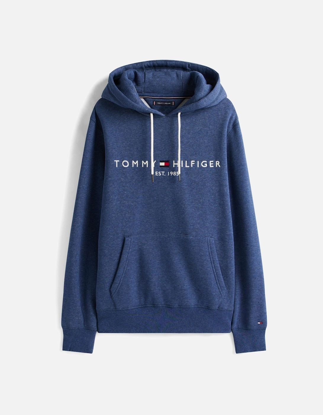 Tommy Logo Flex Fleece Hoodie - Aegean Sea Heather