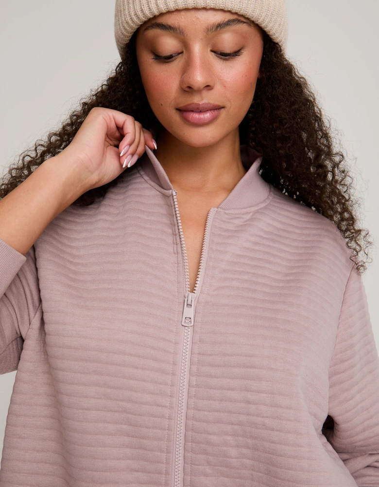 Quilted Jersey Housecoat in Mink