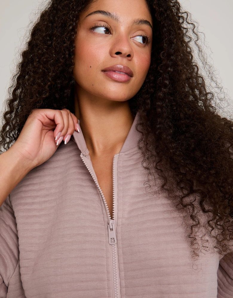 Quilted Jersey Housecoat in Mink