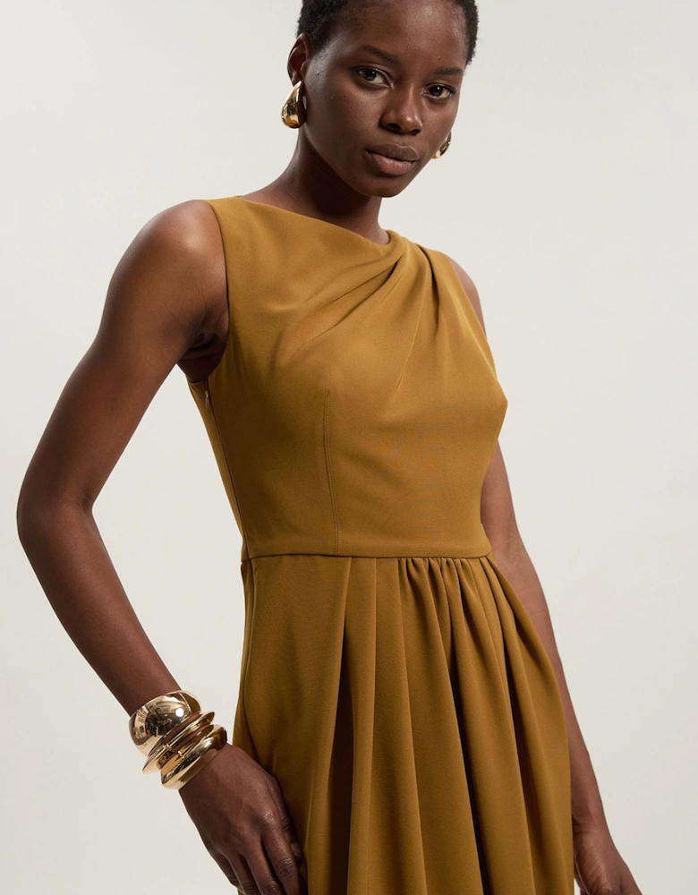 Petite Tailored Drape Maxi Dress