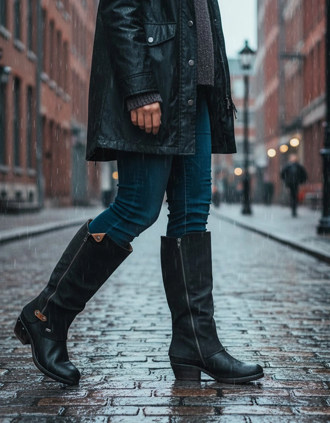 93655-00 Womens Knee High Boots Black