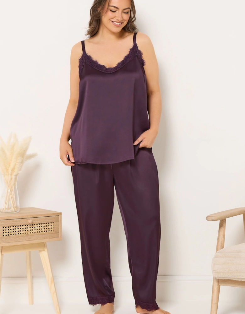 Satin Lace Cami Pyjama Set