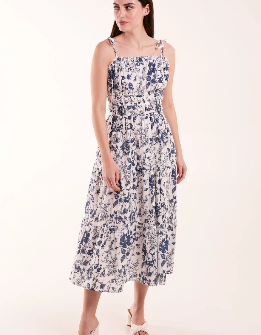 Chintz Print Elastic Smock Dress, 2 of 1