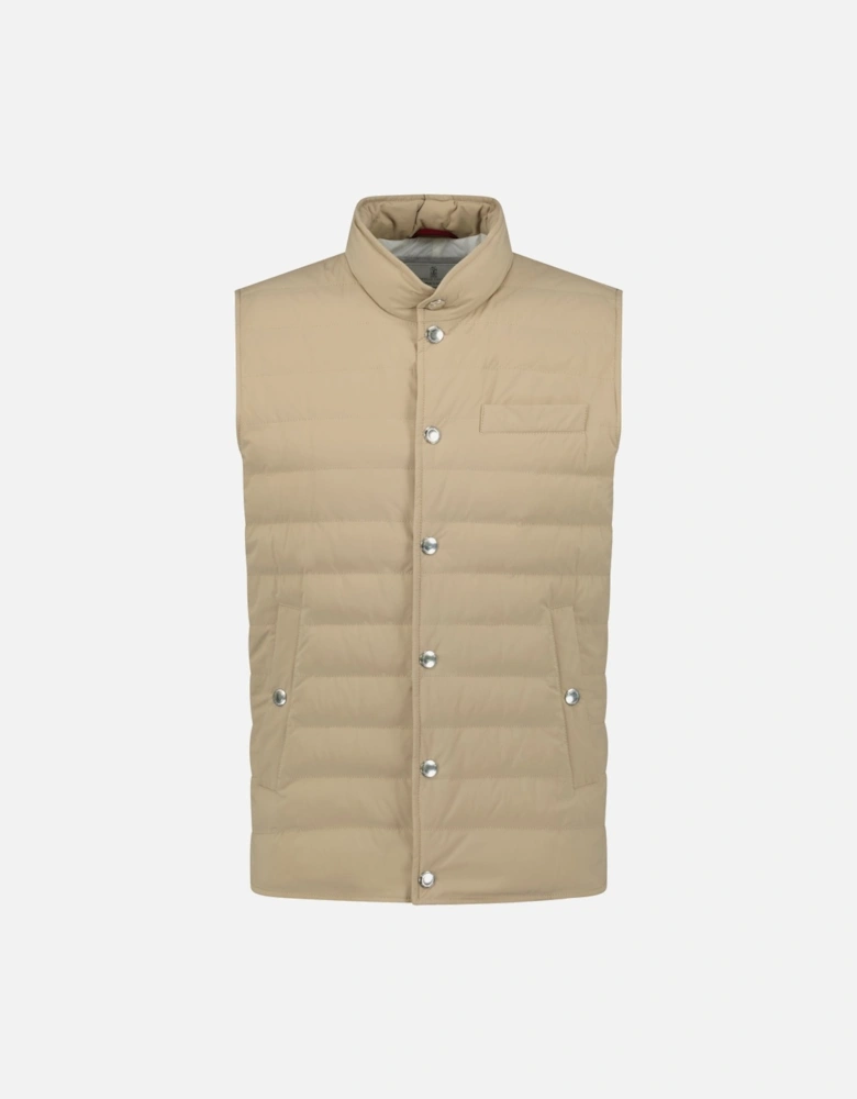 Button-Up Down Gilet Beige