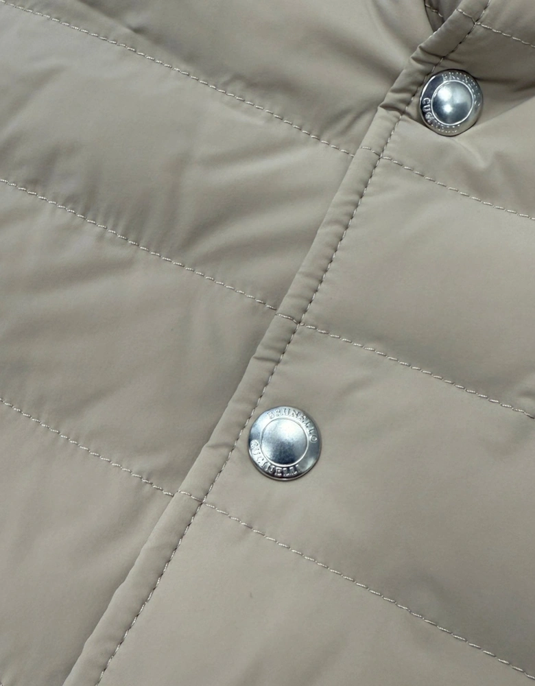 Button-Up Down Gilet Beige