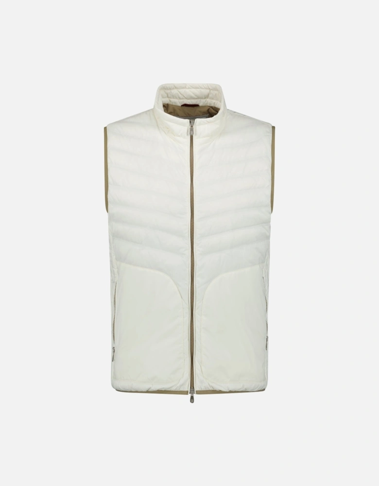 Zip-Up Down Gilet White