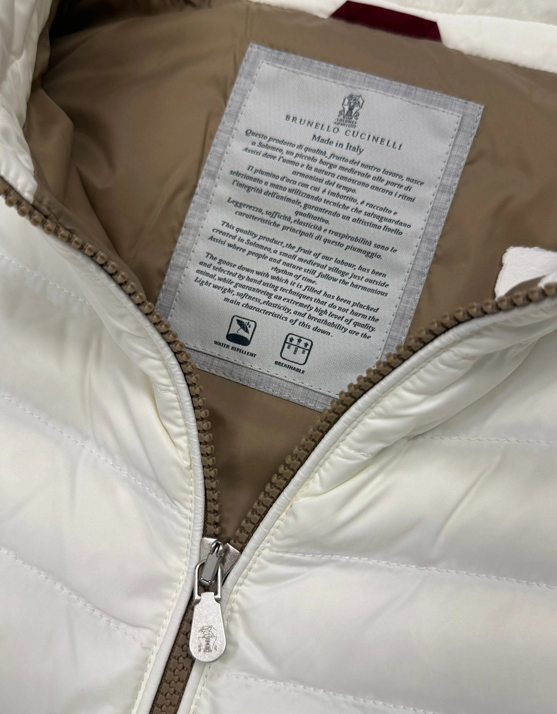 Zip-Up Down Gilet White