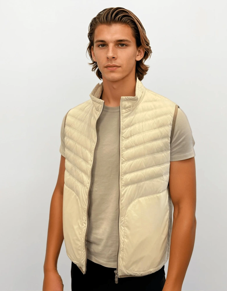Zip-Up Down Gilet White