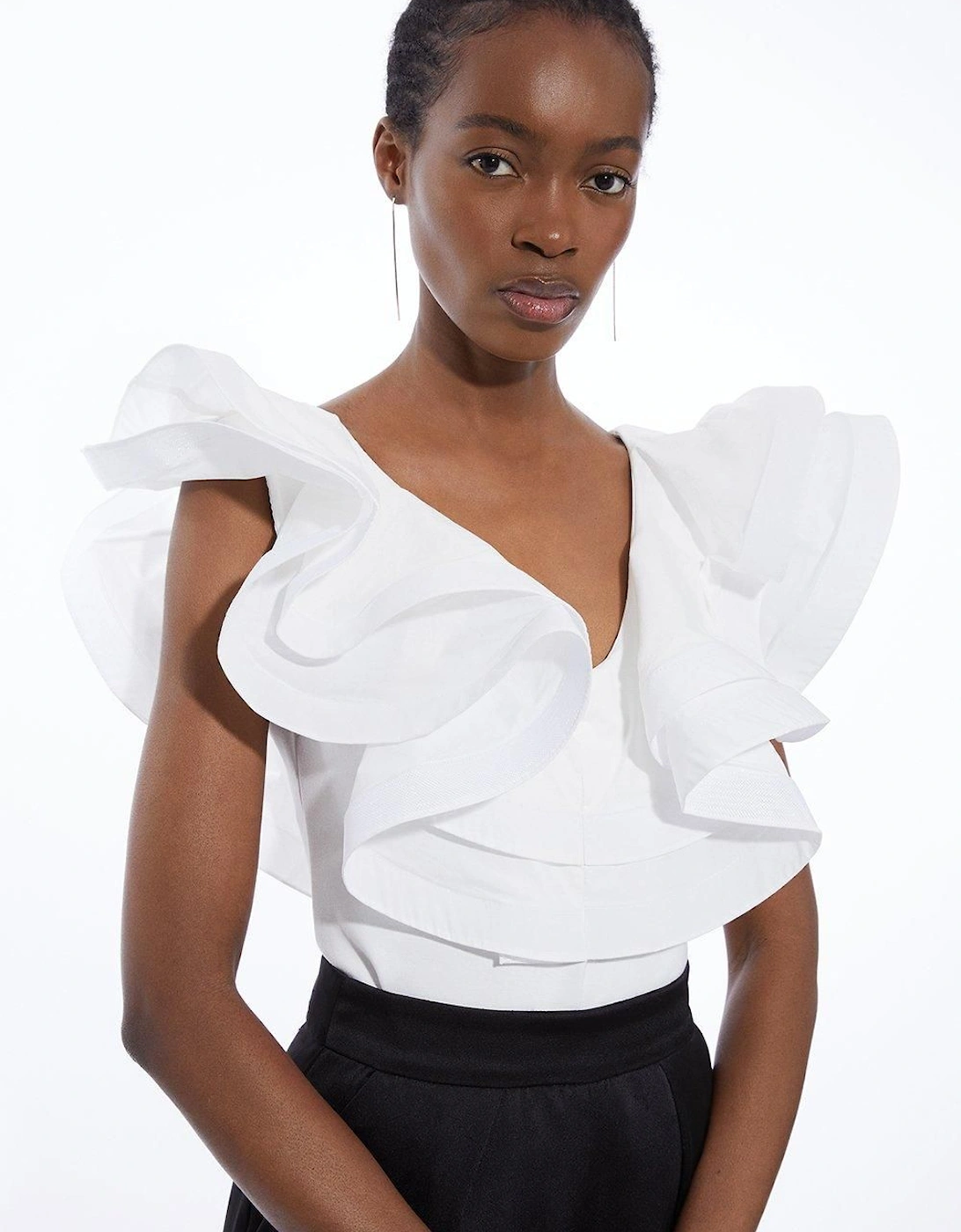 Cotton Ruffle Detail Bodysuit, 2 of 1