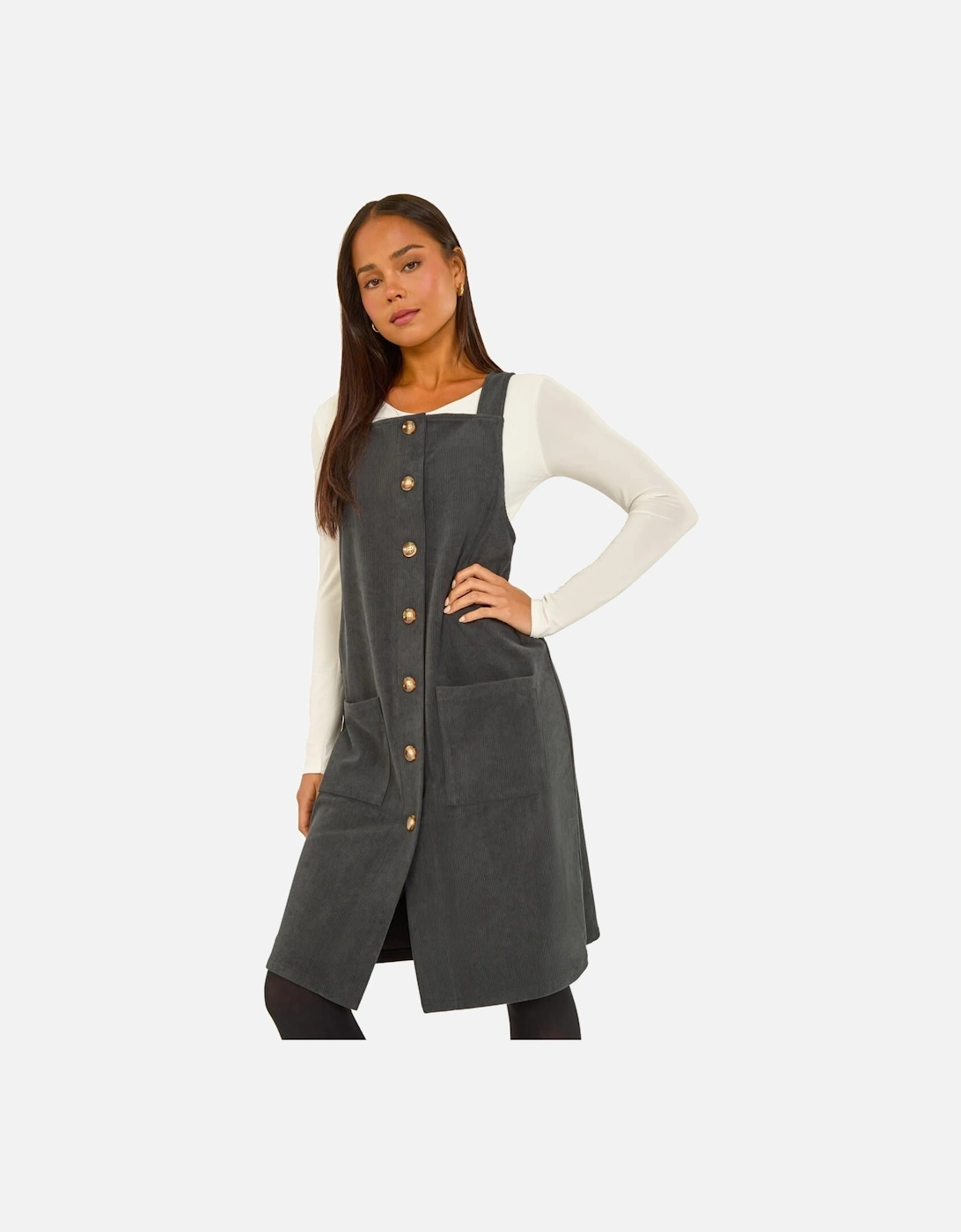 Petite Corduroy Pinafore Dress, 2 of 1