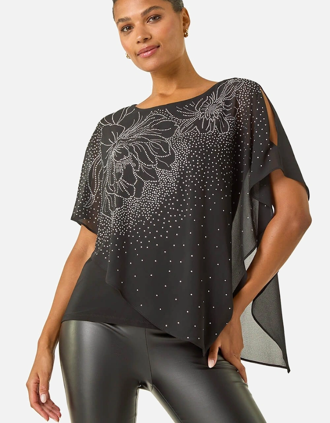 Asymmetric Embellished Overlay Top, 2 of 1
