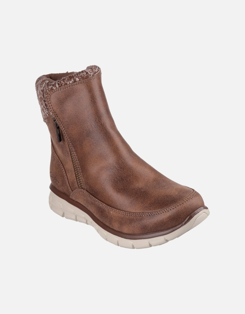 Womens Sparkly Knit Zip-up Boots