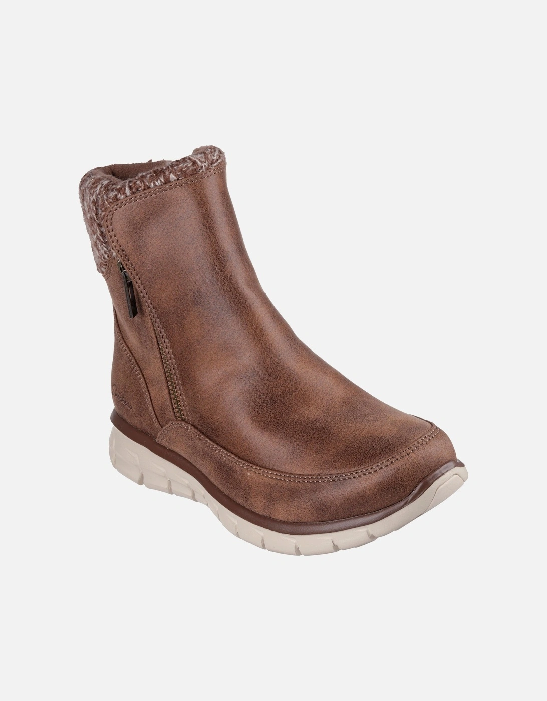 Womens Sparkly Knit Zip-up Boots, 2 of 1