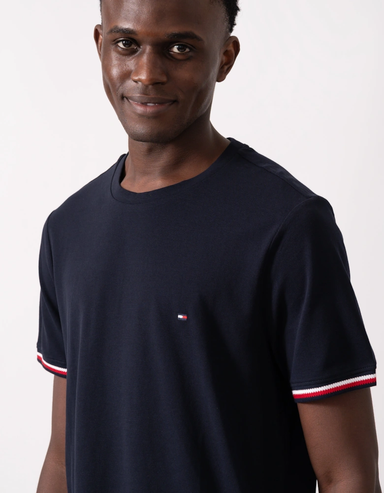 Global Strip Cuff Mens T-Shirt - Desert Sky