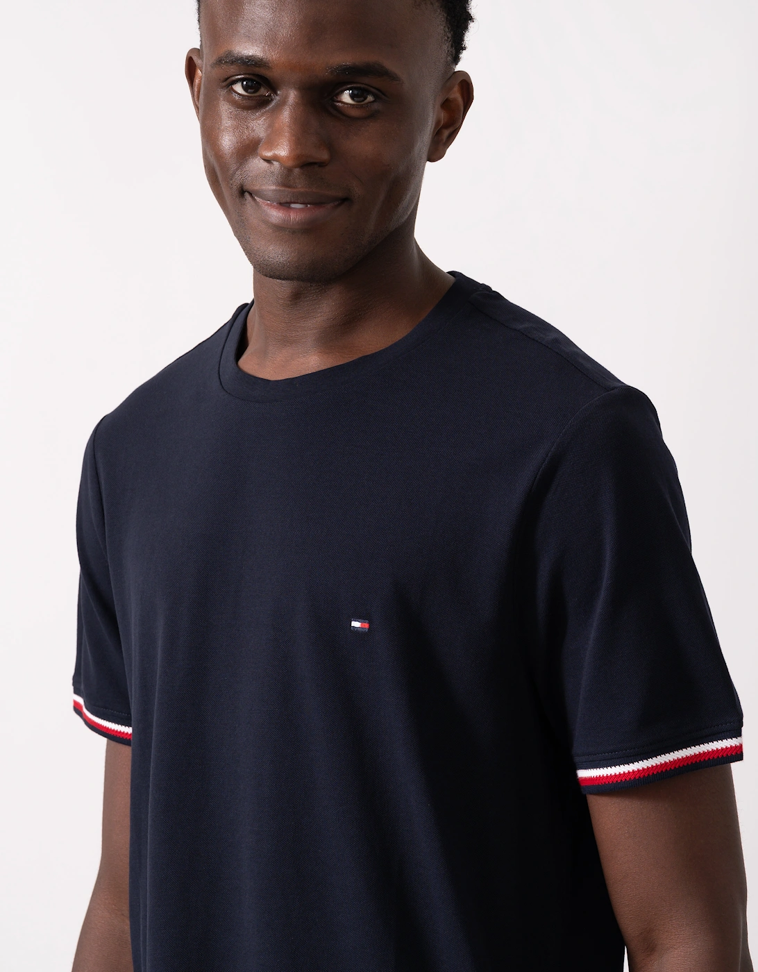 Global Strip Cuff Mens T-Shirt - Desert Sky