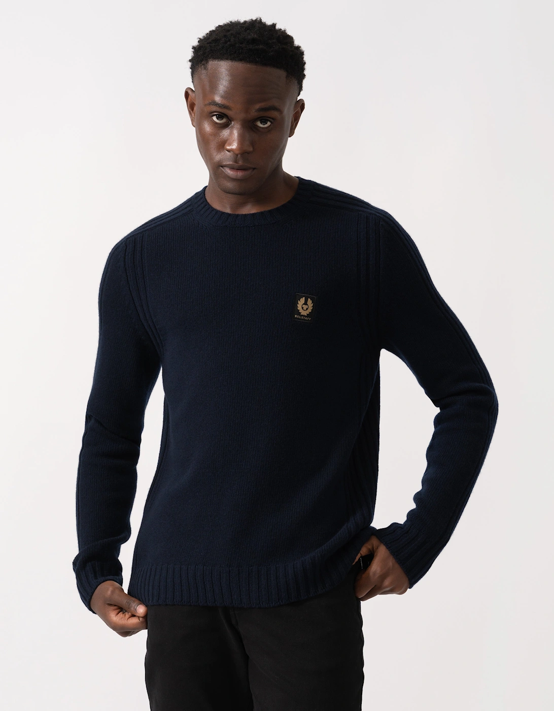 Watch Mens Crew Neck Jumper With Logo Patch - Dark Ink, 5 of 4