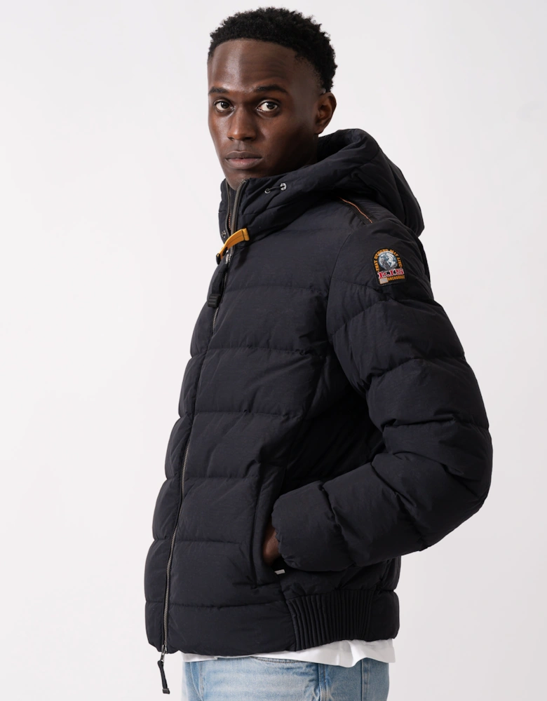 Cassian Mens Hooded Down Jacket - Black 541