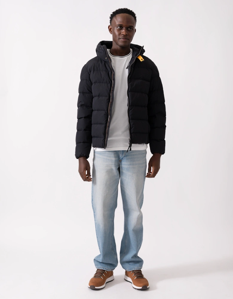 Cassian Mens Hooded Down Jacket - Black 541