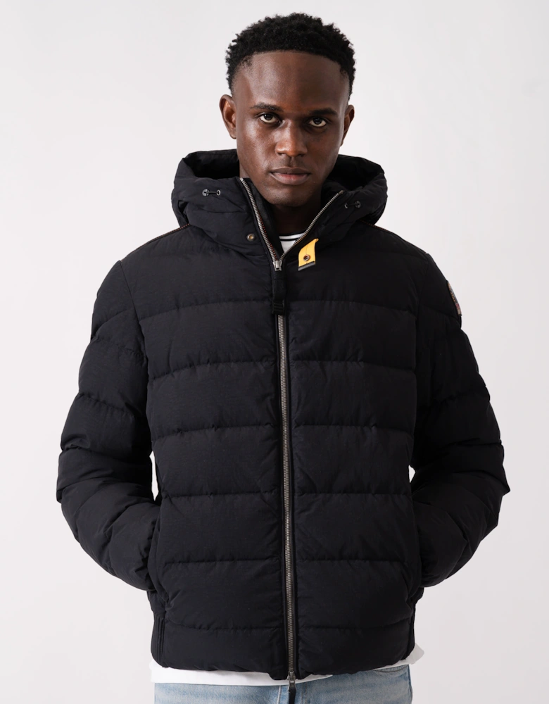 Cassian Mens Hooded Down Jacket - Black 541
