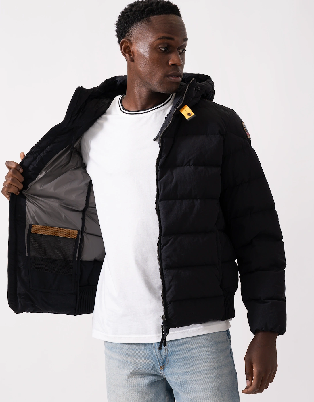 Cassian Mens Hooded Down Jacket - Black 541