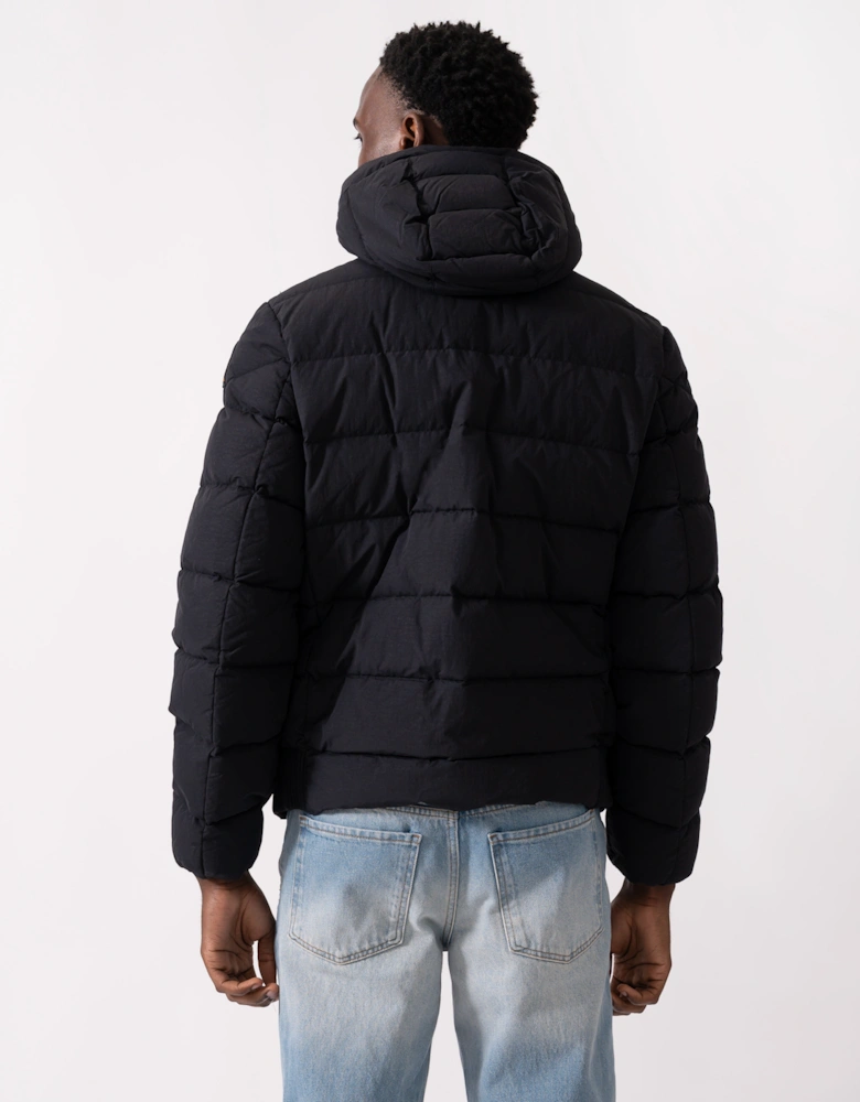 Cassian Mens Hooded Down Jacket - Black 541