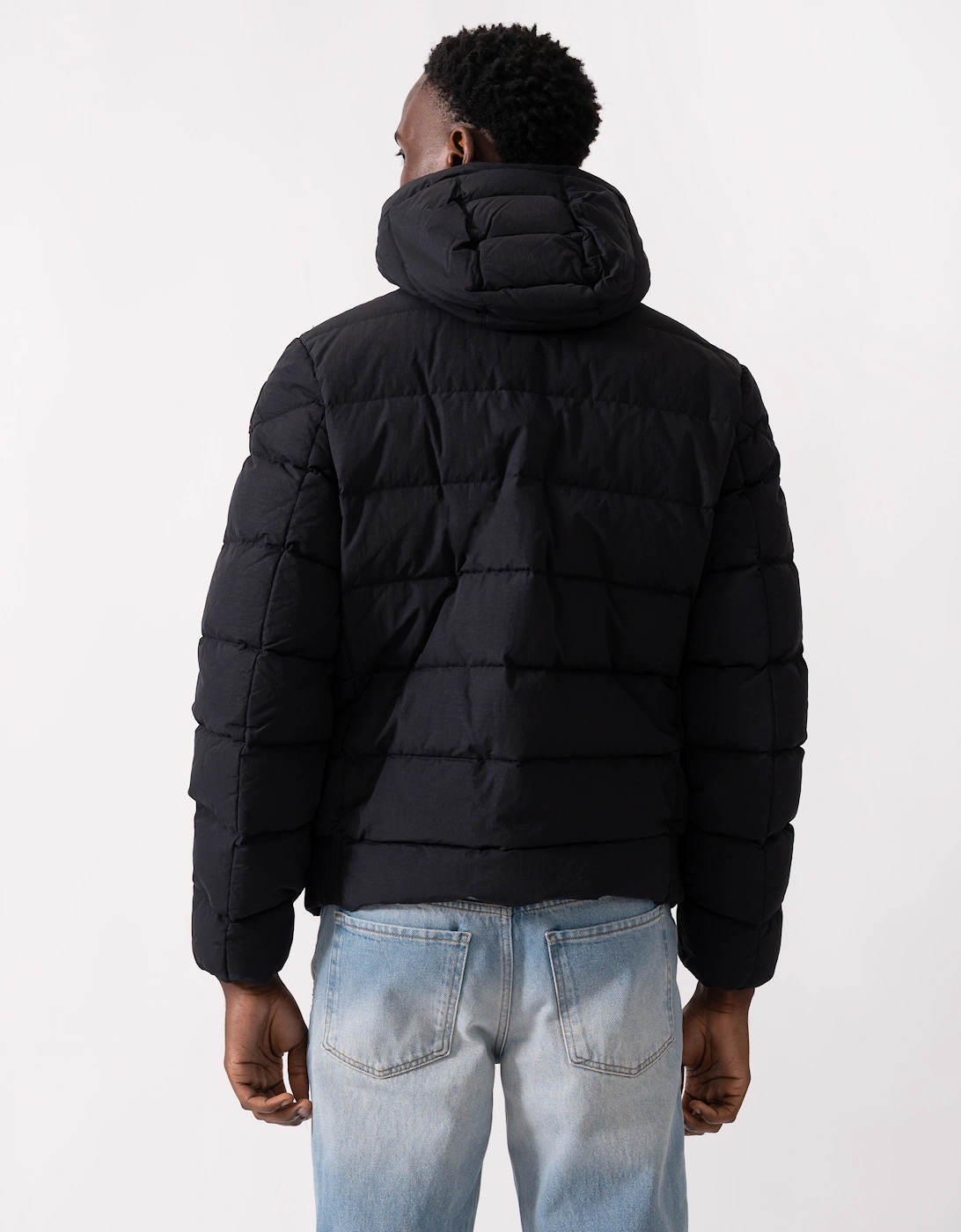Cassian Mens Hooded Down Jacket - Black 541