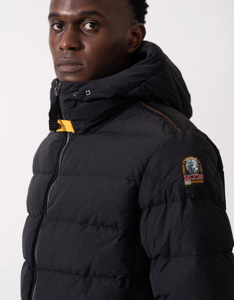 Cassian Mens Hooded Down Jacket - Black 541