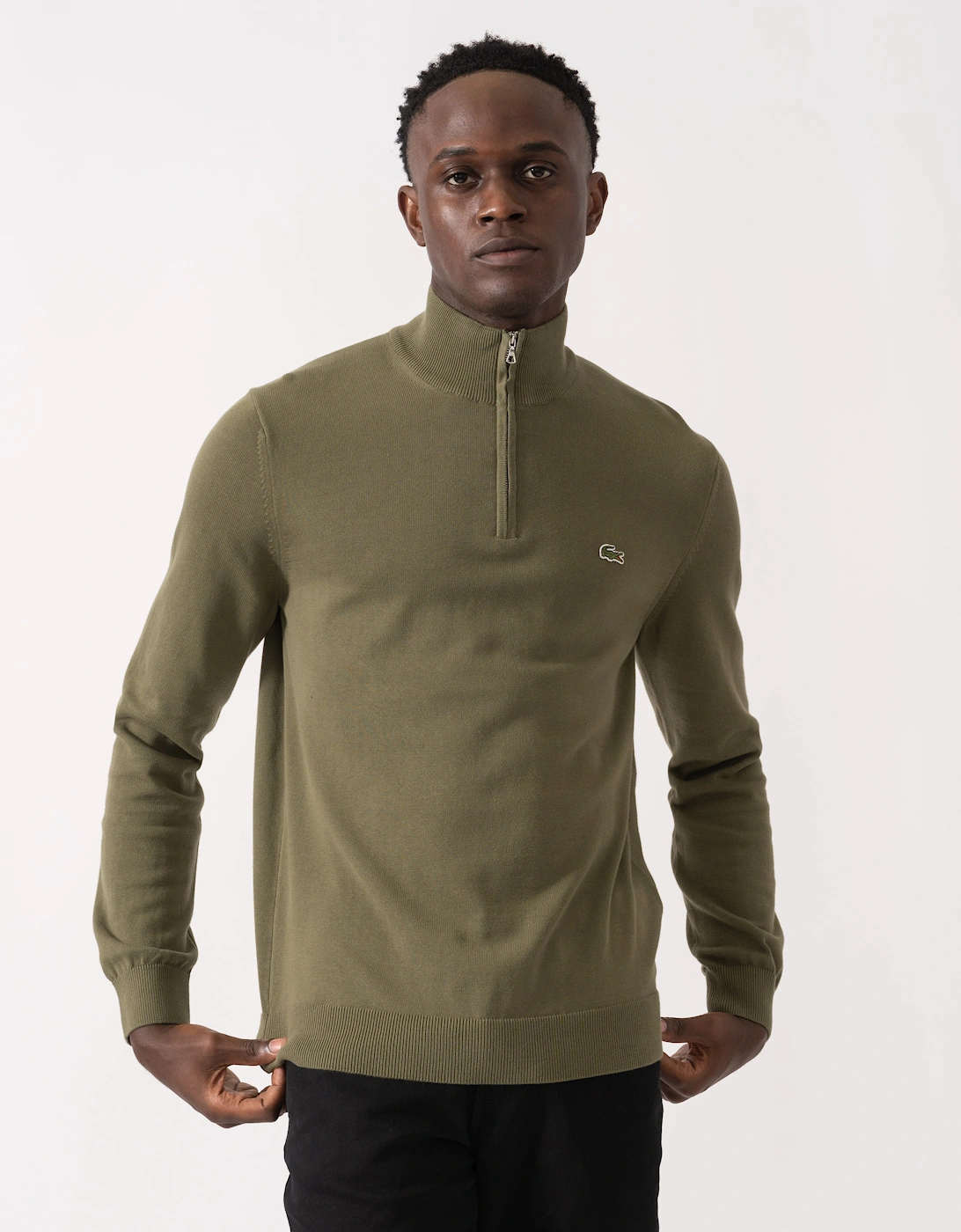 Half Zip Logo Mens Sweatshirt - Olive E9F, 5 of 4