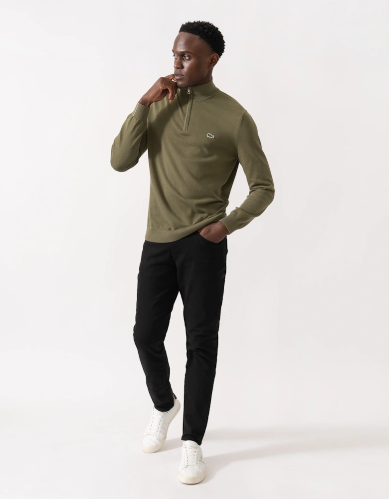 Half Zip Logo Mens Sweatshirt - Olive E9F