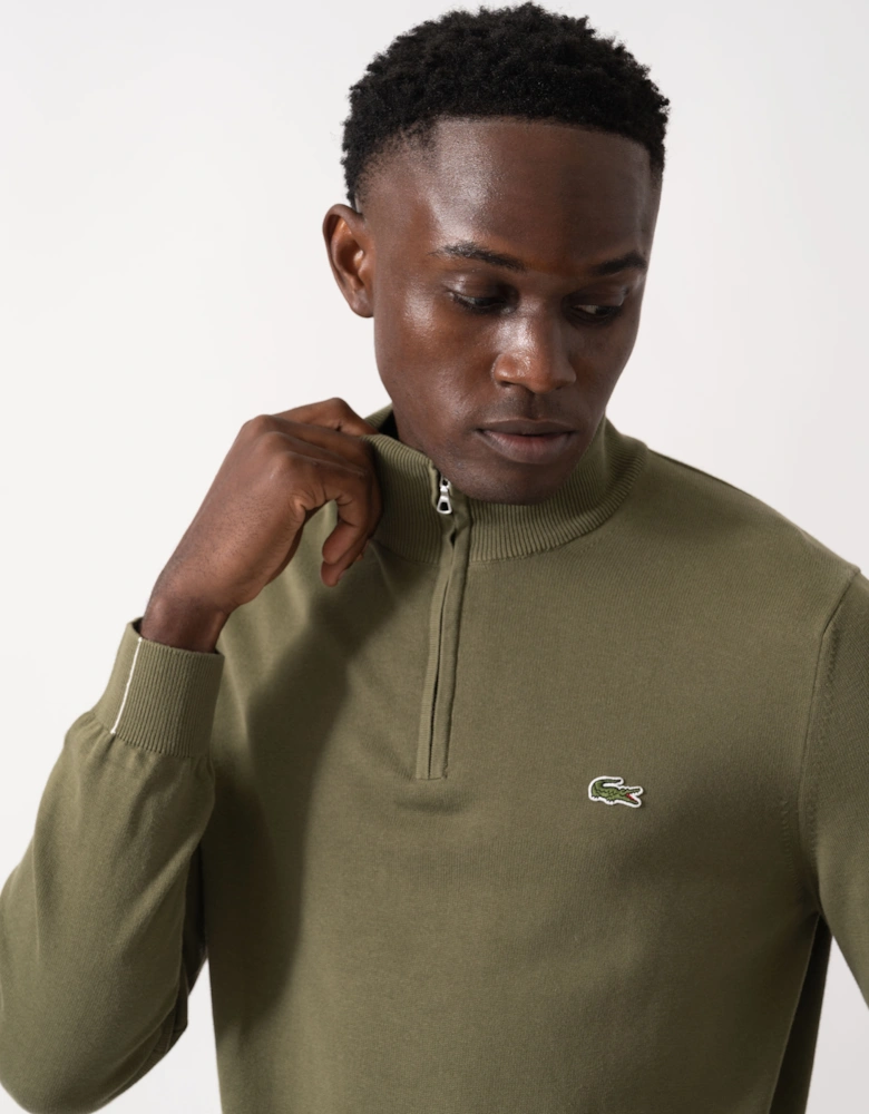 Half Zip Logo Mens Sweatshirt - Olive E9F