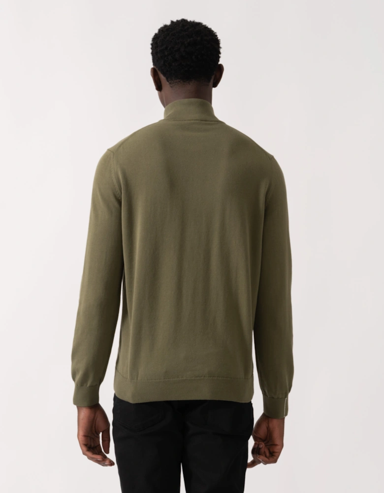 Half Zip Logo Mens Sweatshirt - Olive E9F