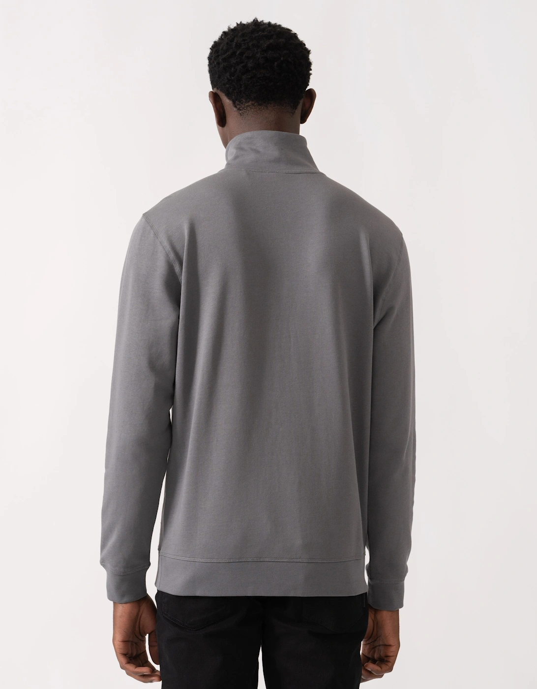 BOSS Orange Zetrust Mens 1/4 Zip Sweatshirt - Open Grey 062