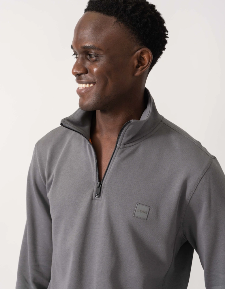 BOSS Orange Zetrust Mens 1/4 Zip Sweatshirt - Open Grey 062