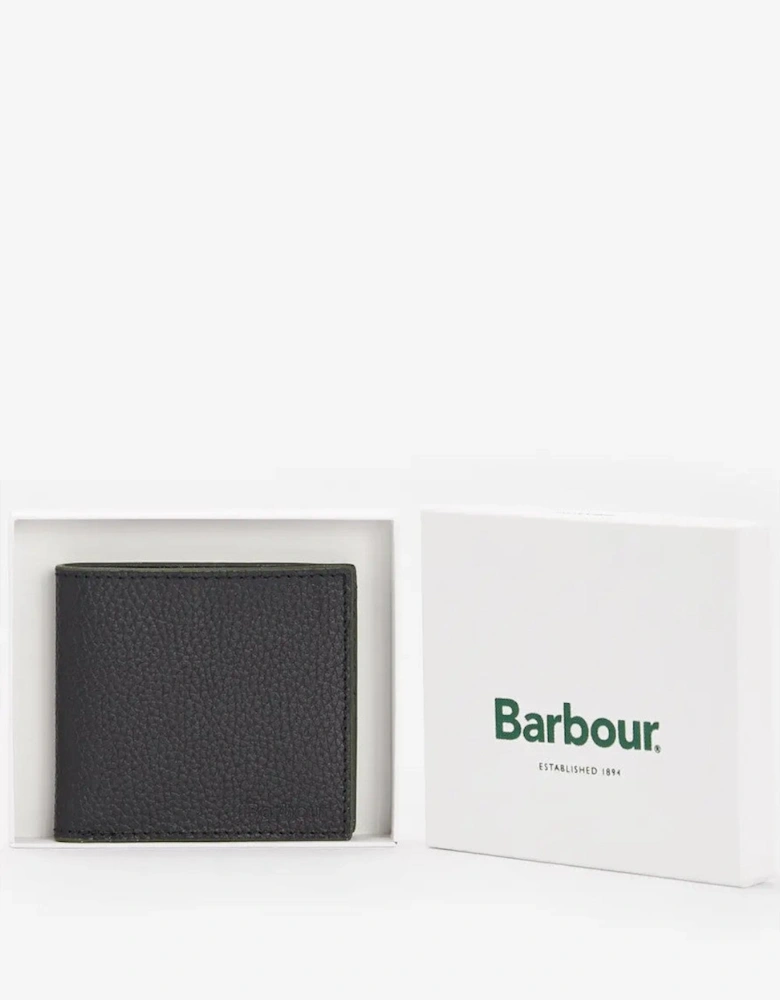 Grain Billfold Leather Wallet BK11 Black