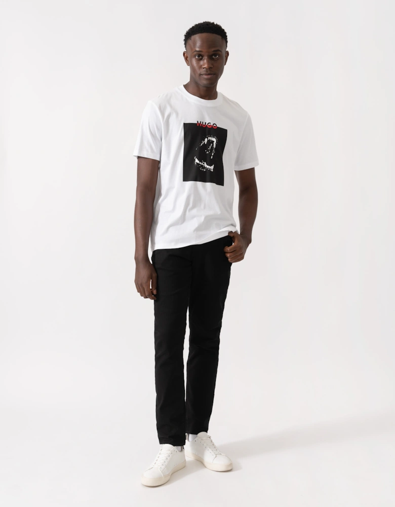 HUGO Dobero Mens Graphic Print T-Shirt - White 100